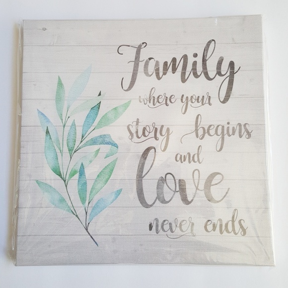 Other - NWT Family where you story begins Canvas Wall Art